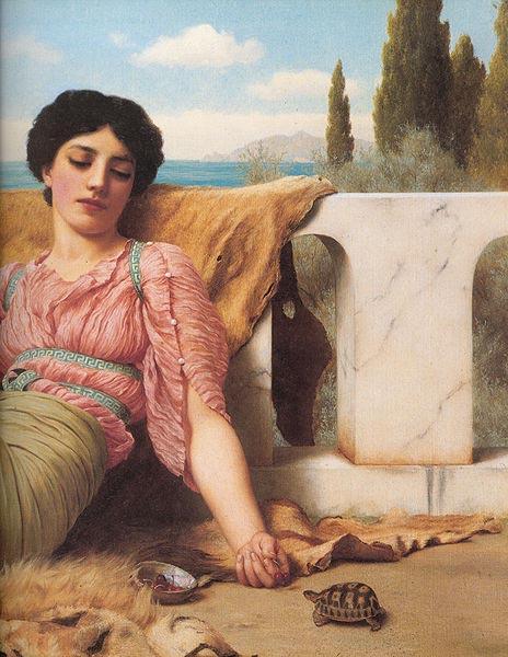 John William Godward A Quiet Pet oil painting picture